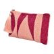Peach and Red Beaded Women's Clutch Or Purse With Tassel